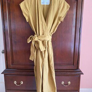 notPERFECTLINEN Sleeveless MARGARET wrap linen jumpsuit